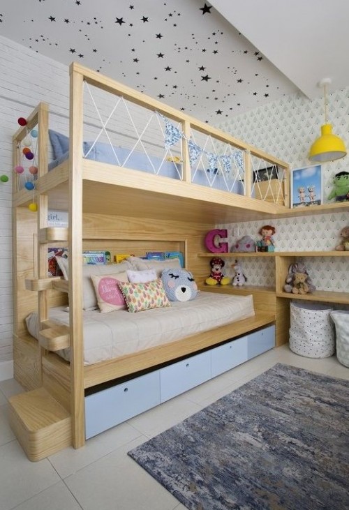 A cama em quarto de criança